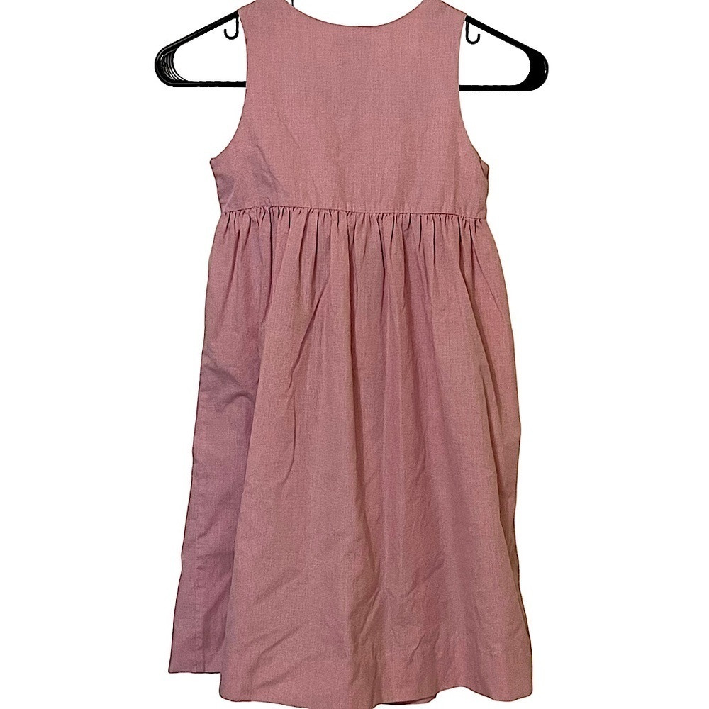Silly Goose Pink Mini Check Hand Smocked Sleeveless Dress Sz 5 Lady Bug - Picture 2 of 9